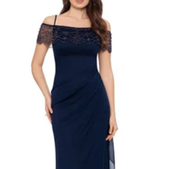 Xscape Beaded Cape Dress 2P - Picture 5 of 6